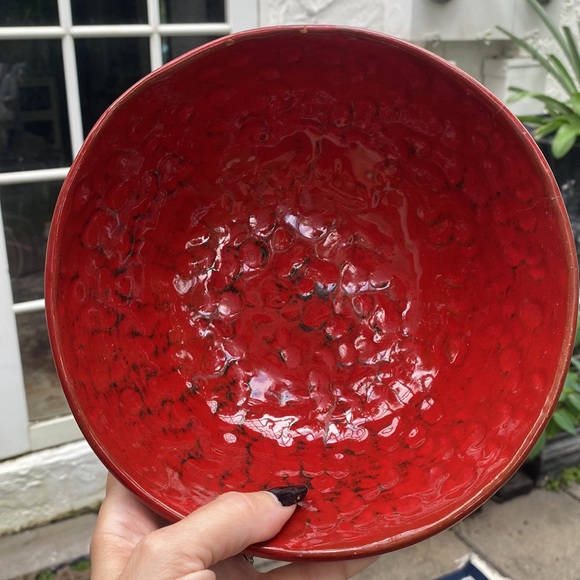 Noemi Ceramiche Umbria Italy PASTA DESSERT SOUP BOWL RED - Picture 9 of 9